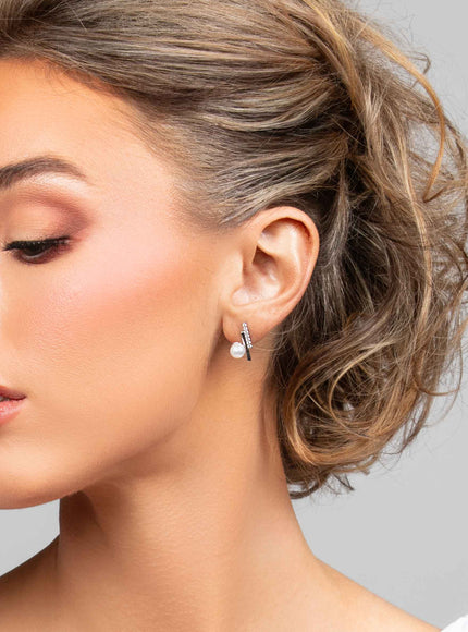 Paxton Crystal and Pearl Stud Earrings