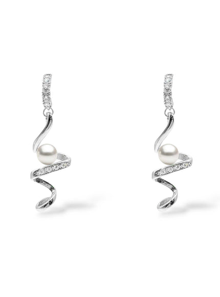 Payton Swirl Pearl Drop Earrings