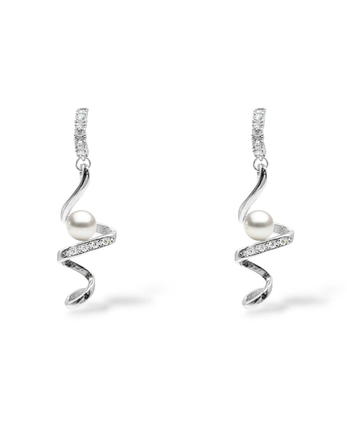 Payton Swirl Pearl Drop Earrings