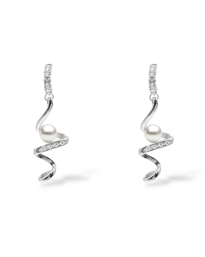 Payton Swirl Pearl Drop Earrings