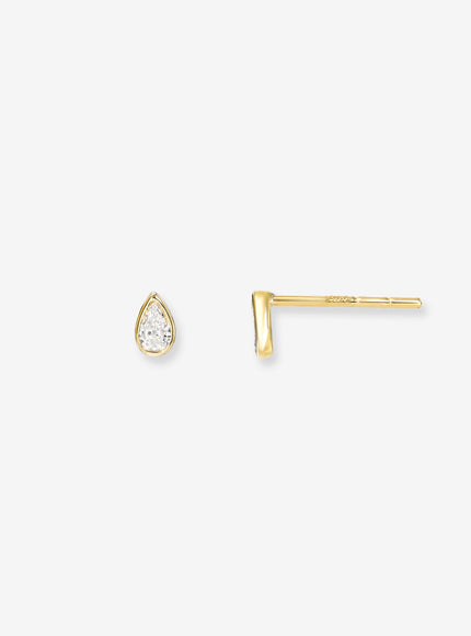 Zoe Lev Pear Bezel Diamond Stud Earrings