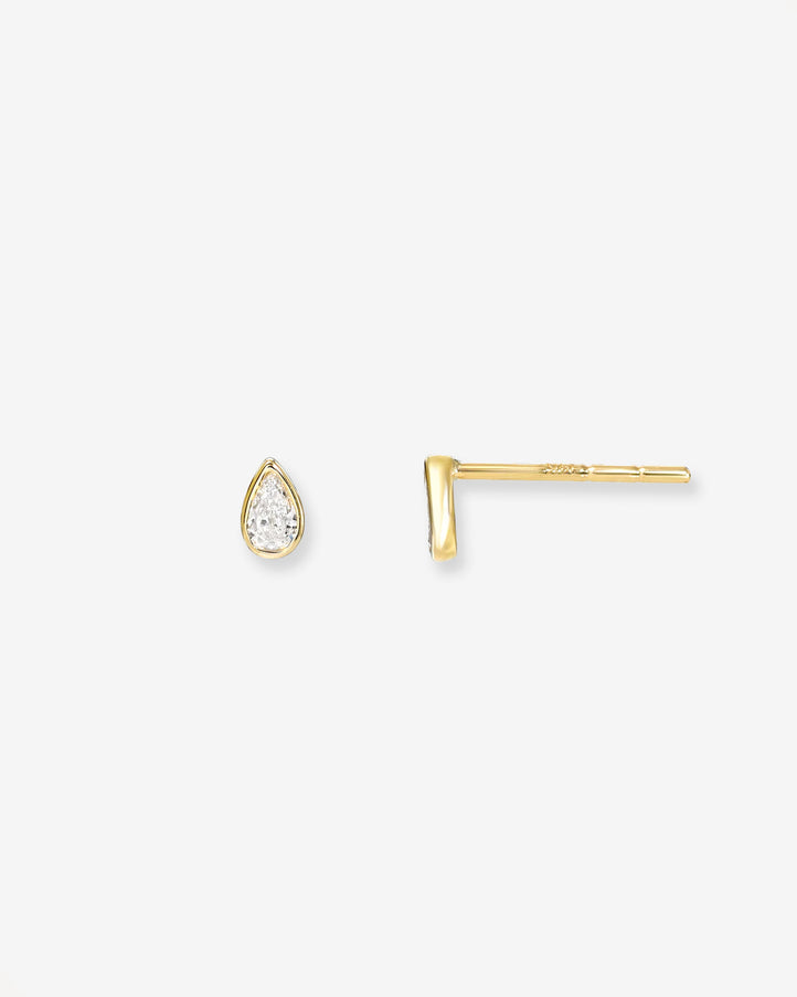 Zoe Lev Pear Bezel Diamond Stud Earrings