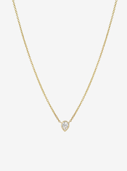 Zoe Lev Pear Diamond Bezel Necklace