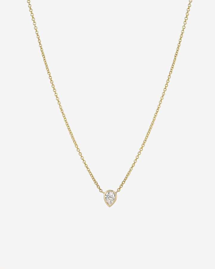 Zoe Lev Pear Diamond Bezel Necklace