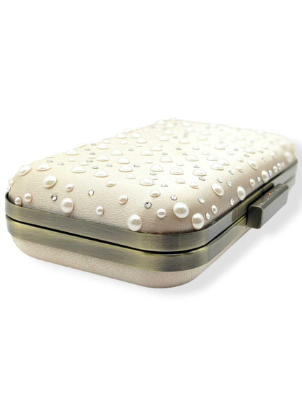 Ariel Taub Penelope Pearl and Crystal Polka Dot Clutch