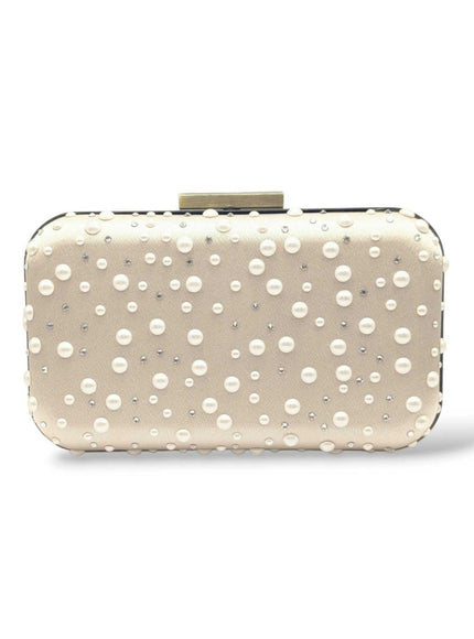 Ariel Taub Penelope Pearl and Crystal Polka Dot Clutch