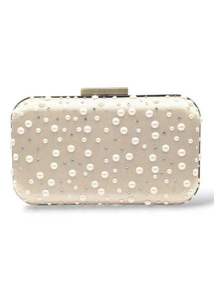Ariel Taub Penelope Pearl and Crystal Polka Dot Clutch