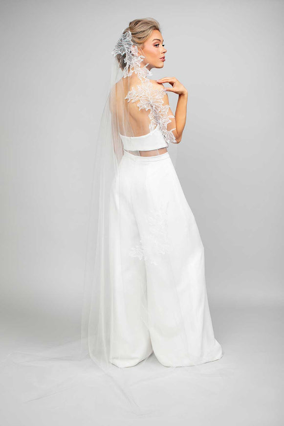Peony Lace Mantilla Chapel Veil
