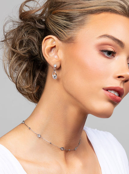Perry CZ Crystal Drop Earrings