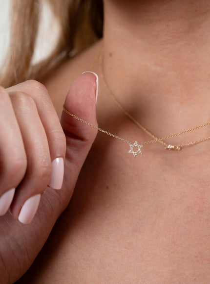 Zoe Lev Diamond Open Star of David Necklace