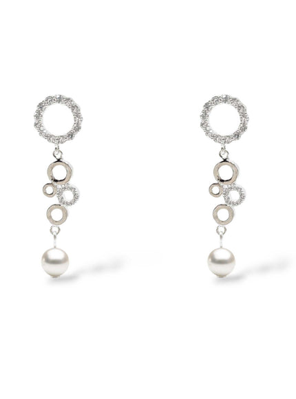 Phoebe Crystal and Pearl Circle Drop Earrings