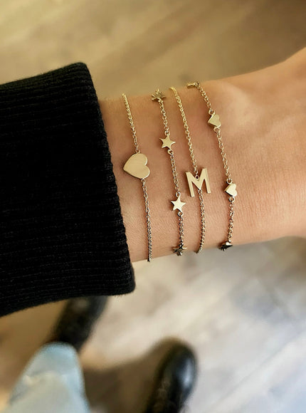 Zoe Lev 14K Gold Heart Bracelet