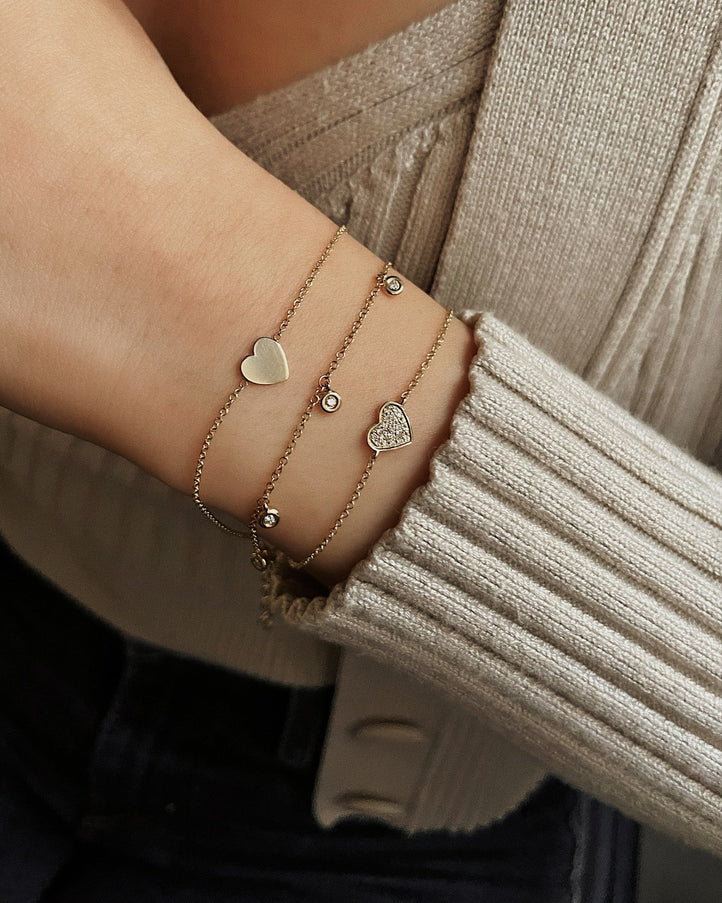 Zoe Lev 14K Gold Heart Bracelet