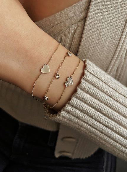 Zoe Lev Diamond Heart Bracelet