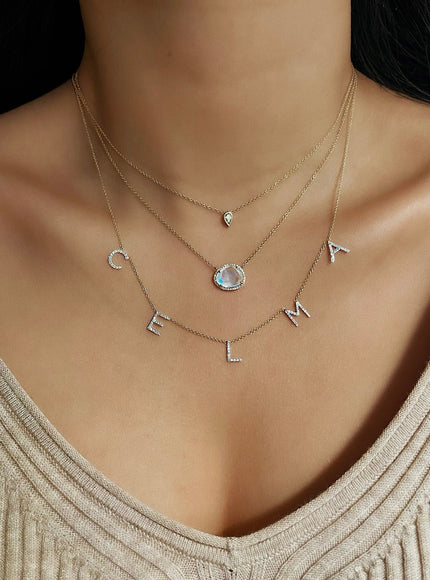 Zoe Lev Diamond Moonstone Necklace