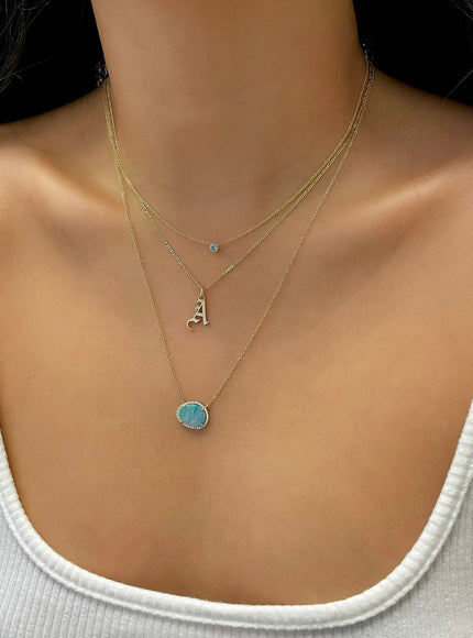 Zoe Lev 14K Gold Gothic Initial Pendant