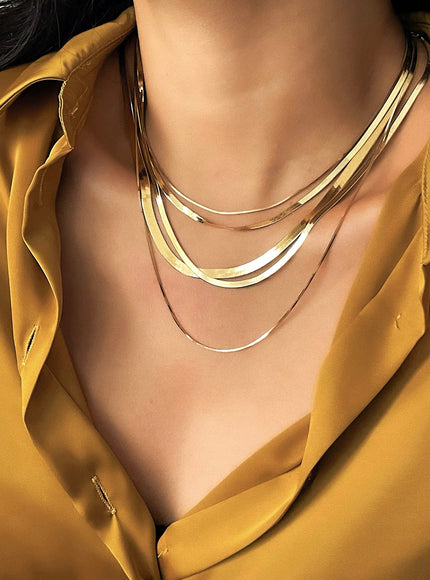 Zoe Lev 14K Gold Herringbone Necklace