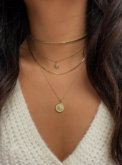 Zoe Lev 14K Gold Sun Pendant