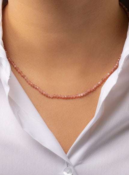 Zoe Lev Pink Rhodochrosite Bead Necklace