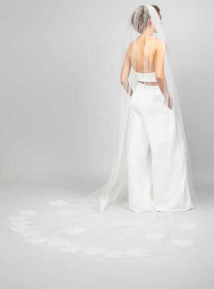 Poppy Large Floral Lace Cathedral Veil