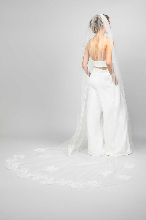 Poppy Large Floral Lace Cathedral Veil