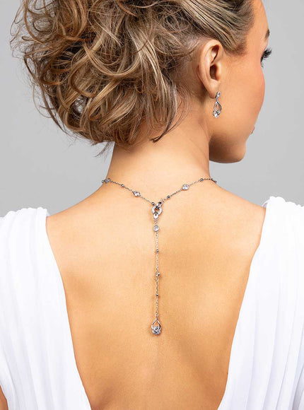 Presley CZ Crystal Charm Lariat Necklace