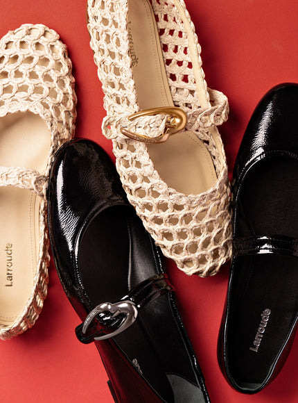 Larroude Verona Macrame In Beige Embroidered Raffia