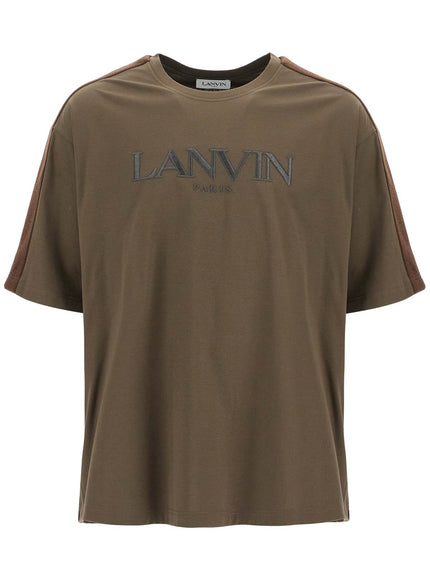 Lanvin logo t-shirt with curb branded stripes