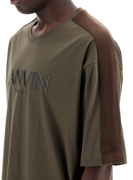 Lanvin logo t-shirt with curb branded stripes