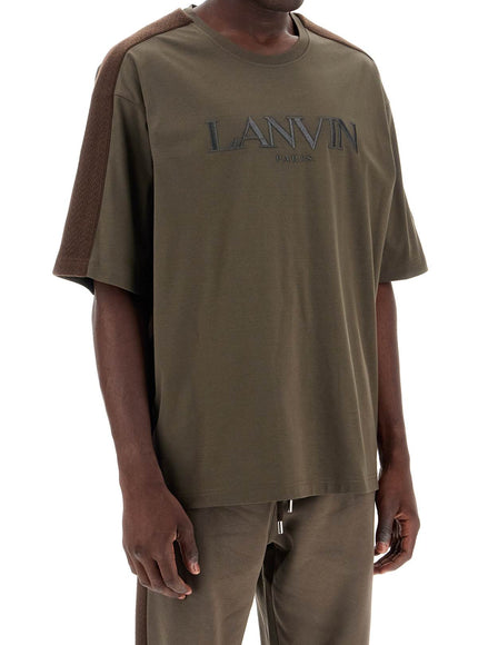 Lanvin logo t-shirt with curb branded stripes