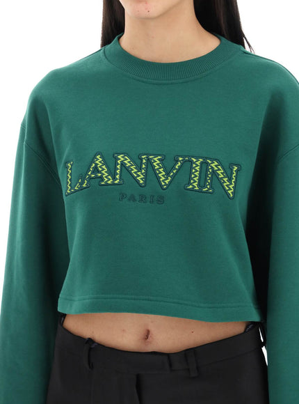 Lanvin cropped sweatshirt with embroidered logo patch