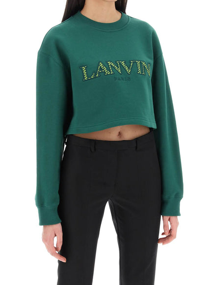 Lanvin cropped sweatshirt with embroidered logo patch