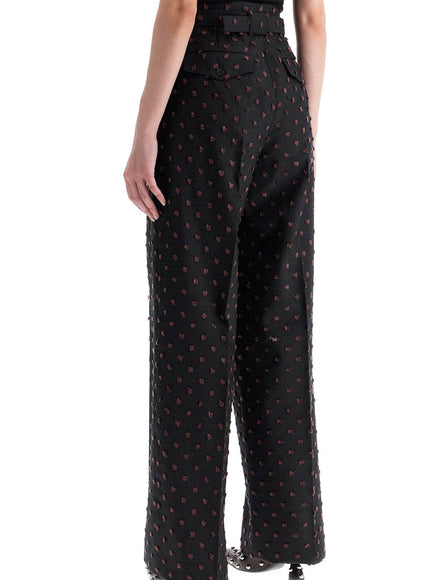 Lanvin wide plumetis trousers