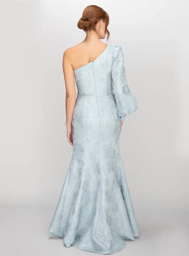 Anne Barge Rhett Floral One Shoulder Trumpet Gown