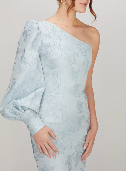 Anne Barge Rhett Floral One Shoulder Trumpet Gown