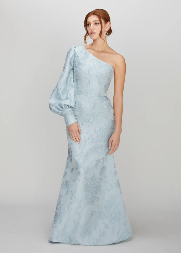 Anne Barge Rhett Floral One Shoulder Trumpet Gown