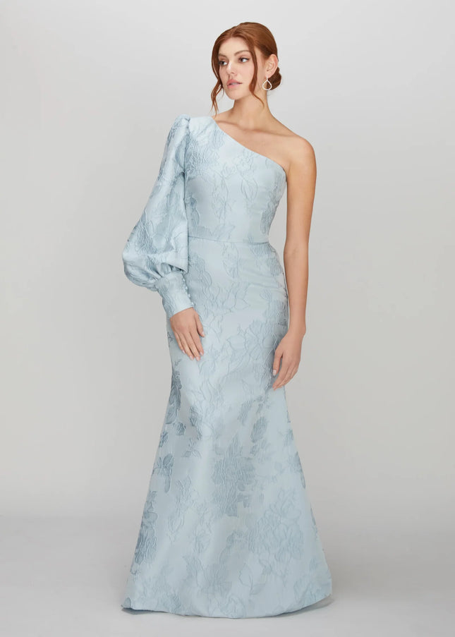 Anne Barge Rhett Floral One Shoulder Trumpet Gown