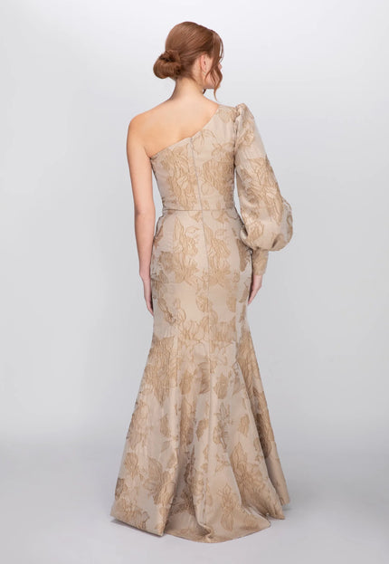 Anne Barge Rhett Floral One Shoulder Trumpet Gown