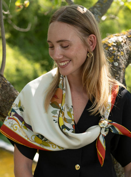 Elizabetta Anthea Silk Foulard - Ivory