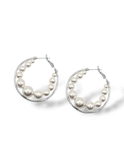 Roxy Large All Pearl Hoop Earrings