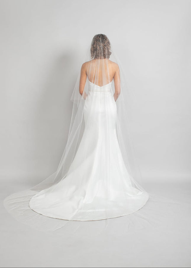 Royalty Two-Tier Cathedral Veil with Heavy Pearl Top