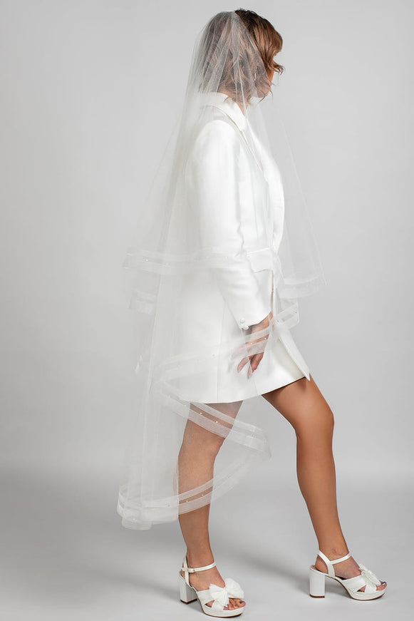 Ryder Waltz Double Horsehair Trim & Crystal Veil