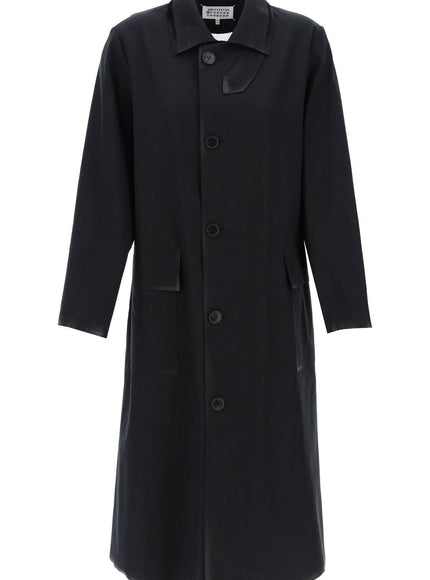 Maison Margiela cotton coat with laminated trim details