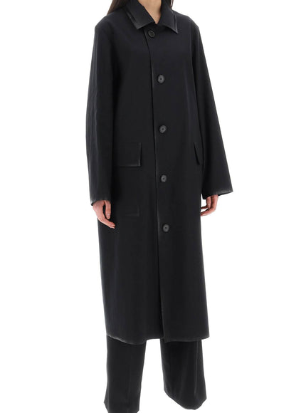 Maison Margiela cotton coat with laminated trim details