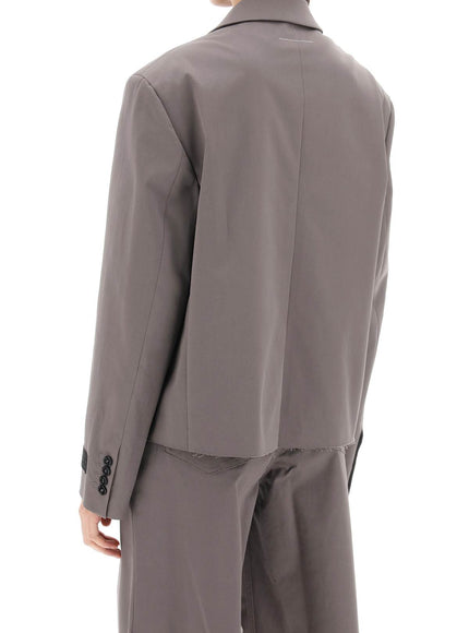 MM6 Maison Margiela cropped blazer with cut-off hem