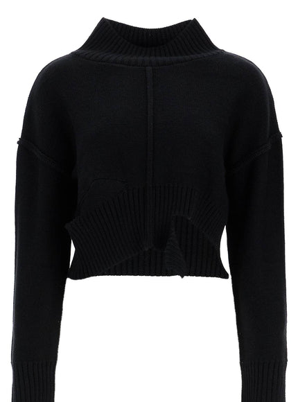 MM6 Maison Margiela destroyed short pullover sweater