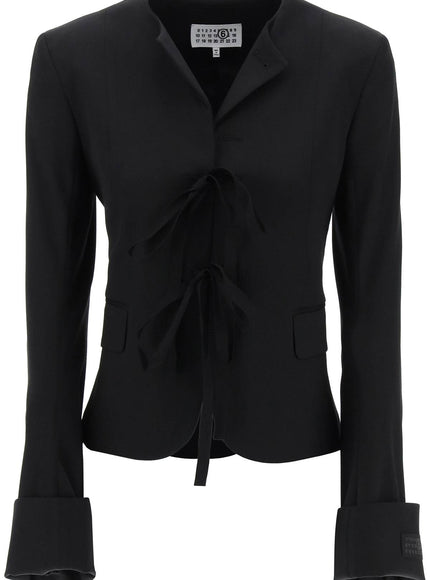 MM6 Maison Margiela single-breasted blazer with round neck