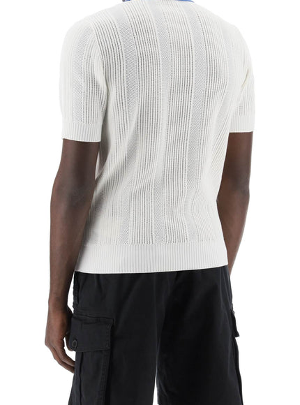 Dsquared2 perforated knit polo shirt