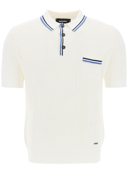 Dsquared2 perforated knit polo shirt