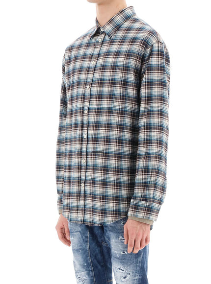 Dsquared2 check shirt with layered sleeves